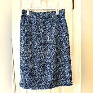 J Crew Floral Skirt w Pockets Side Split Lined Elastic Waist Women Size Medium